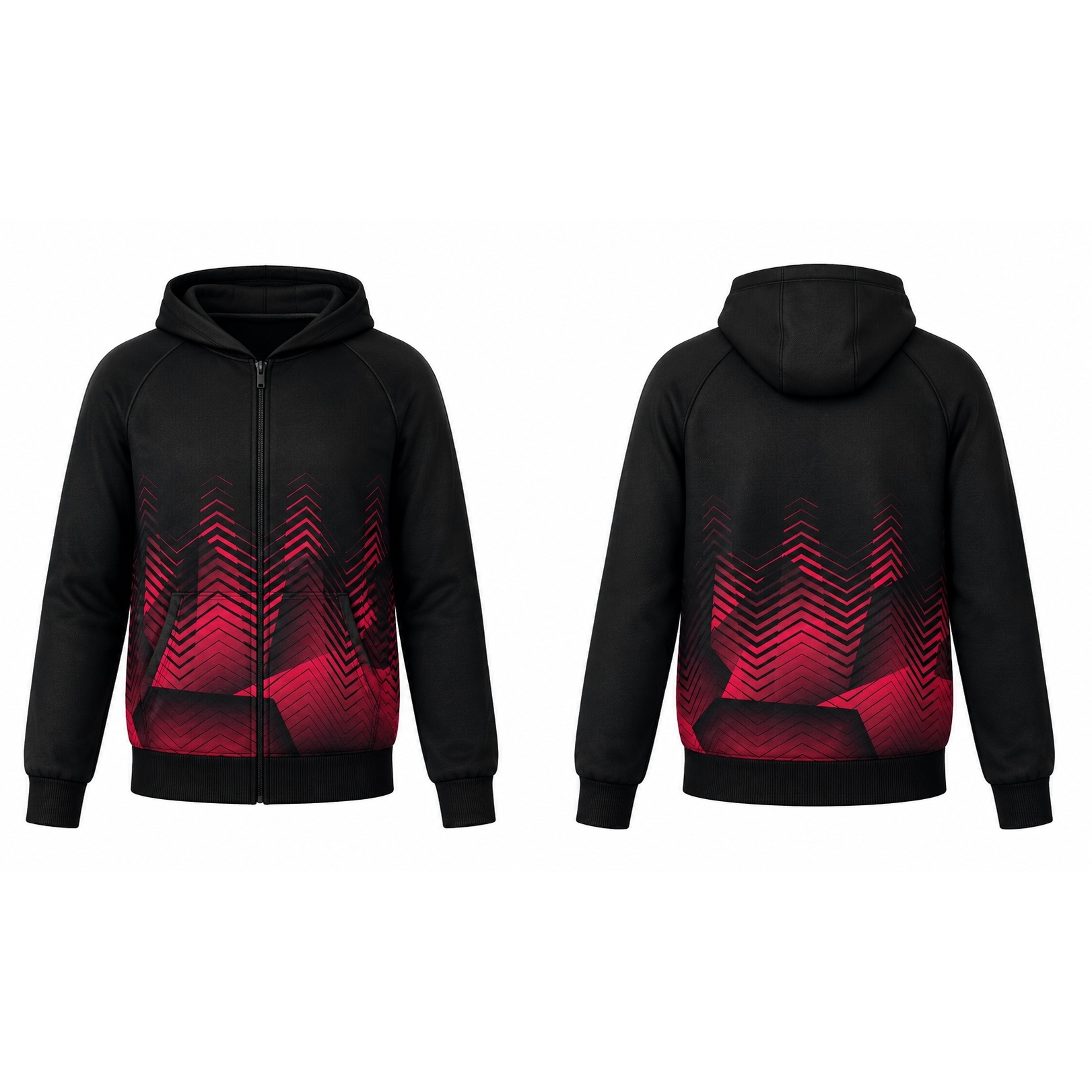 Kid's Dye Sublimated Triacetate Full Zip Hoodie | Raglan Sleeve