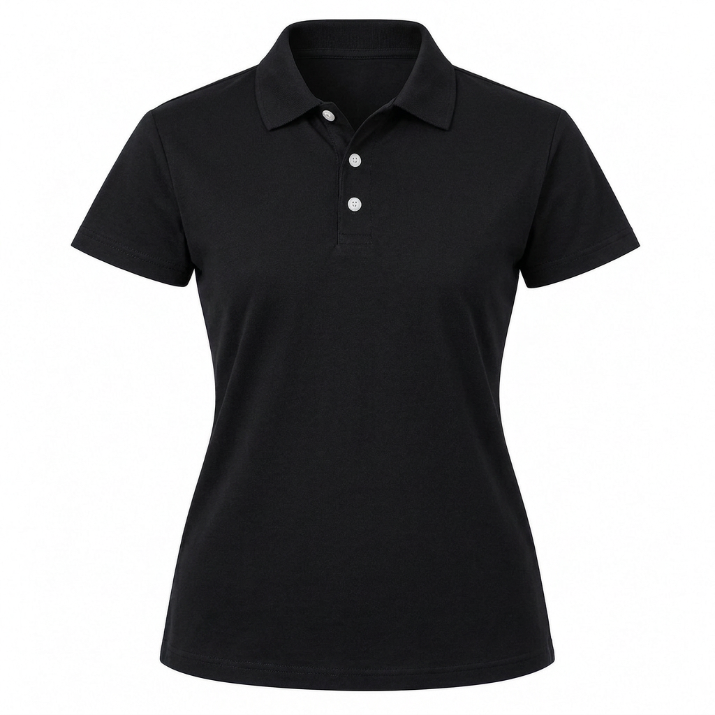 Ladies Oxford Golf Shirt, Fitted Short Sleeve, 160g Cotton, Self-Fabric Collar