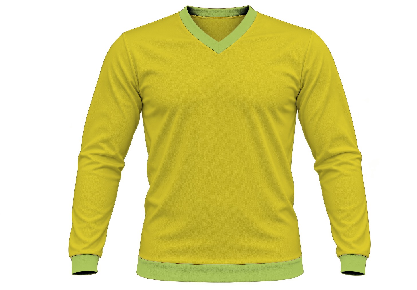Ringer Unisex V-Neck T-shirt, Fitted Long Sleeve, Birdseye