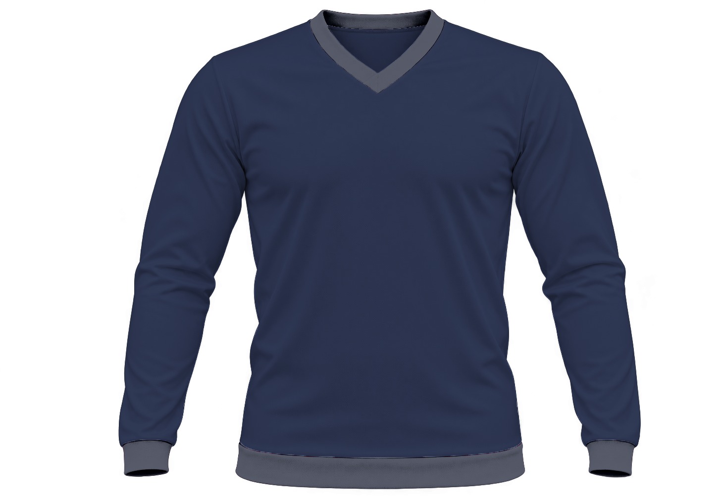 Ringer Unisex V-Neck T-shirt, Fitted Long Sleeve, Birdseye