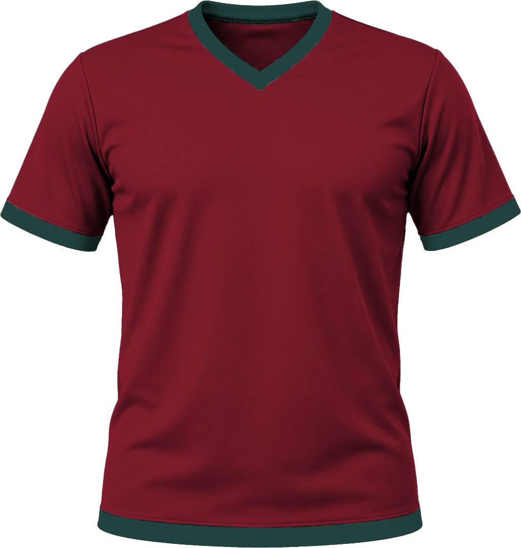 Ringer Unisex V-Neck T-shirt, Fitted Short Sleeve, Reverse Birdseye