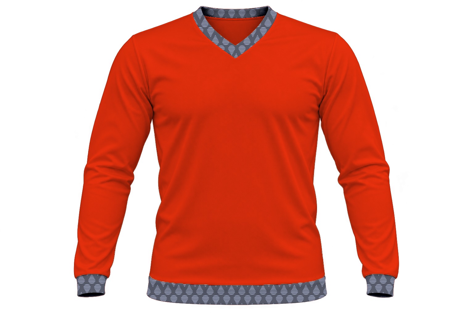 19Ten Kiddies V-Neck T-shirt, Fitted Long Sleeve, Reverse Birdseye