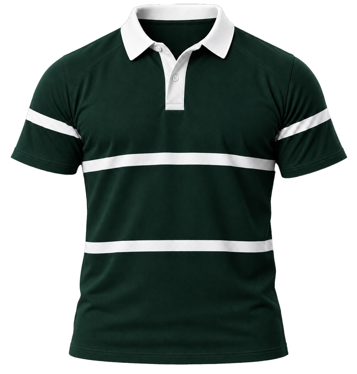+27 Unisex Rugby Jersey, Double Stripe Short Sleeve, Cotton Fleece