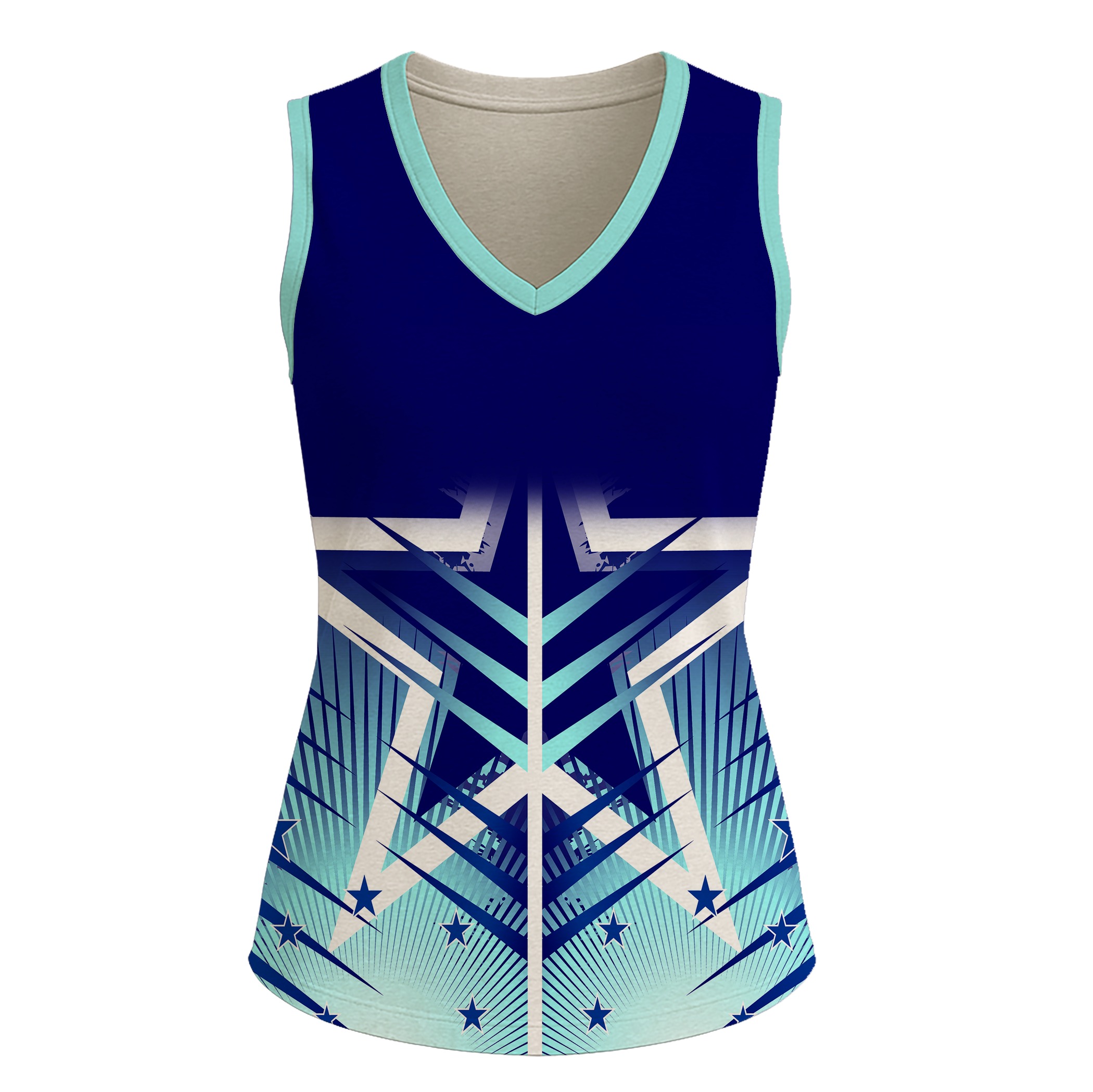 Dye Sub Kid's V-Neck Vest, Birdseye
