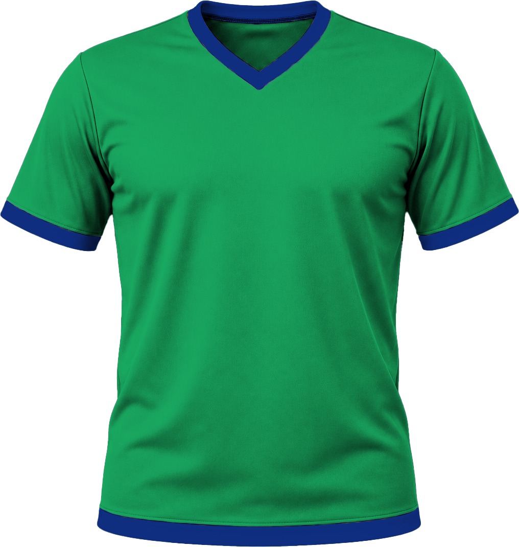 Ringer Kiddies V-Neck T-shirt, Fitted Short Sleeve, Reverse Birdseye