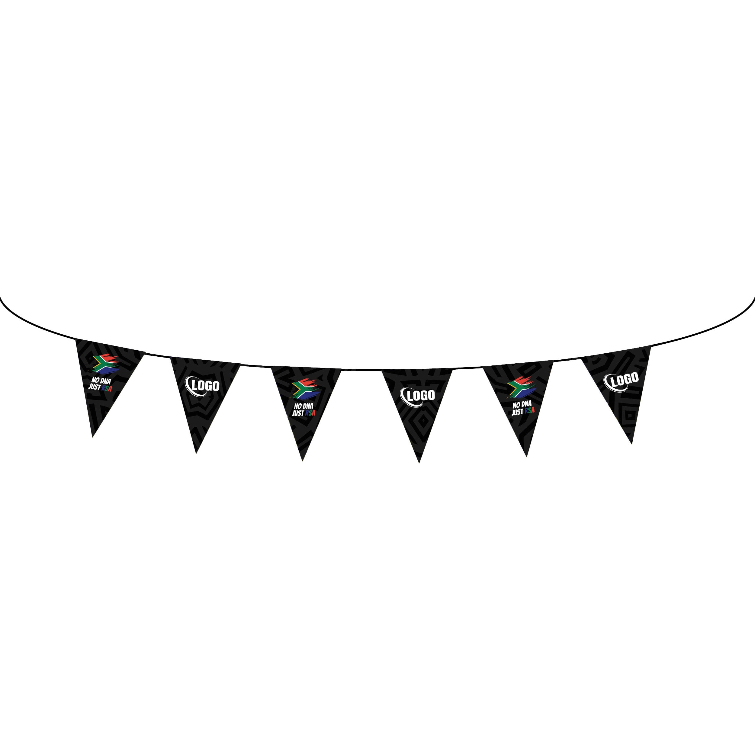 Triangular Pennants. Single sided, PVC