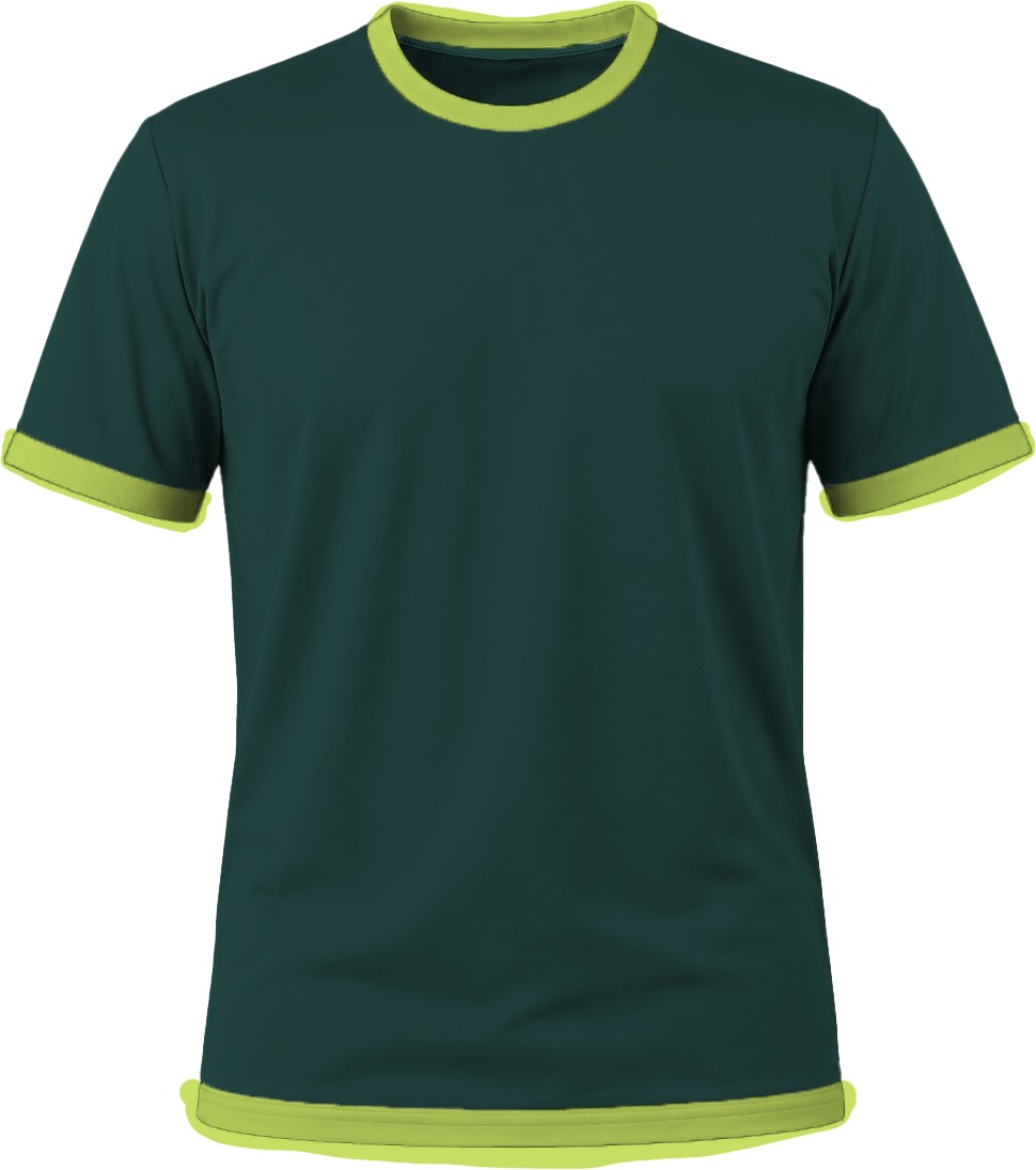 Ringer Kiddies Crew Neck T-shirt, Fitted Short Sleeve, Birdseye