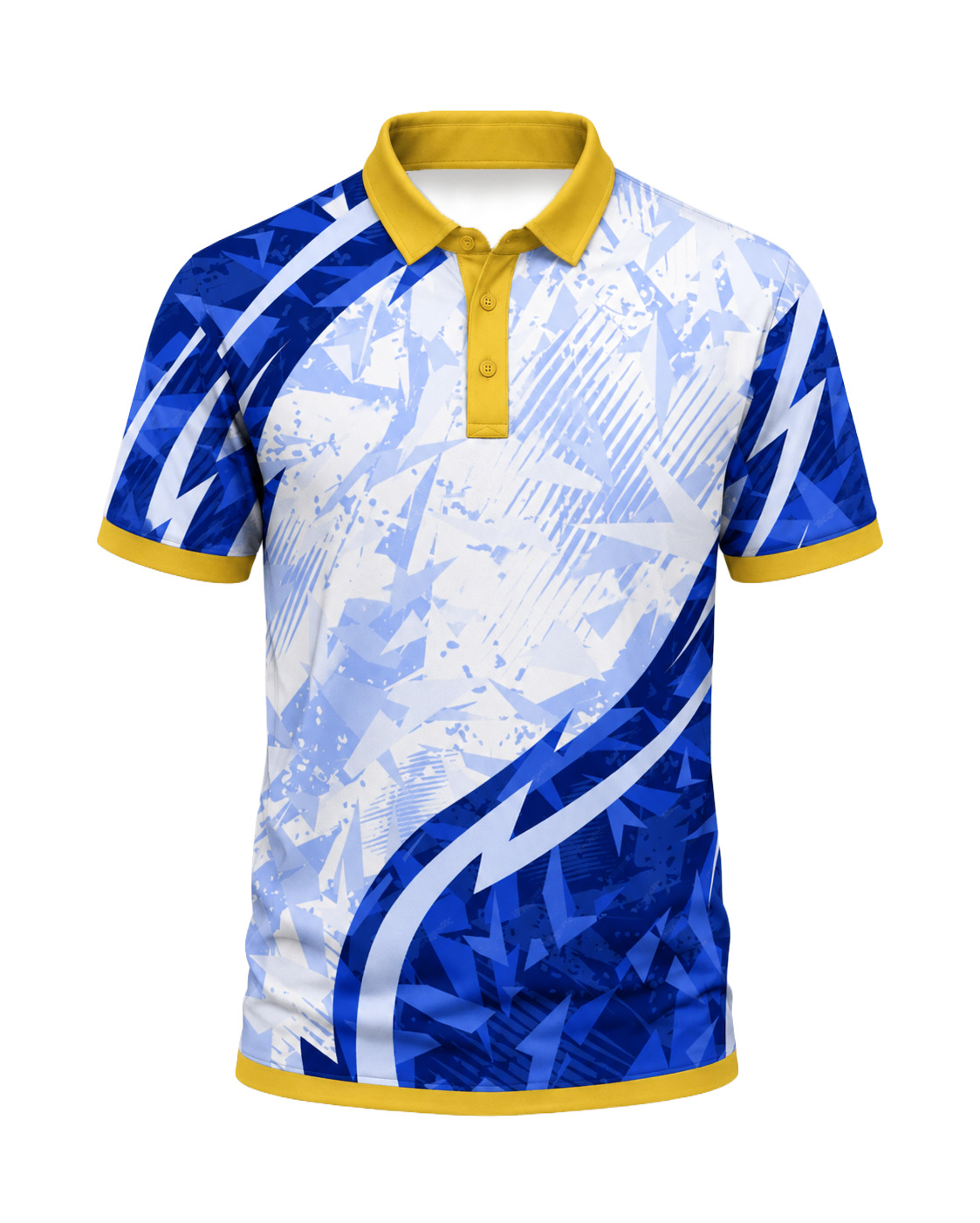 Dye Sub Men's Ringer Golf Shirt, Fitted Short Sleeve, Reverse Birdseye