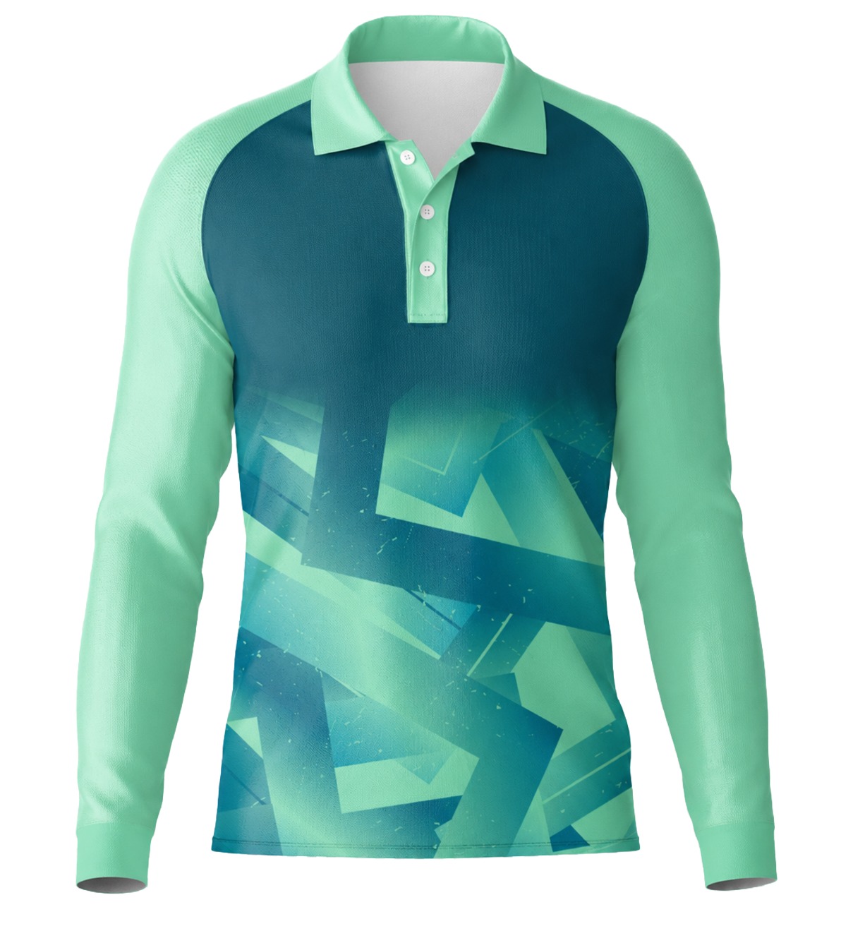 Dye Sub Ladies Golf Shirt, Raglan Long Sleeve, Drop Needle