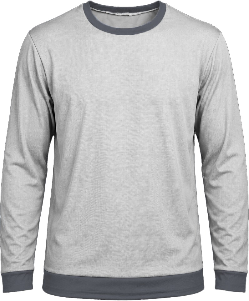 Ringer Kiddies Crew Neck T-shirt, Fitted Long Sleeve, Reverse Birdseye