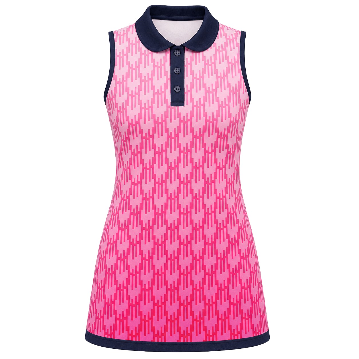 Dye Sub Ladies Ringer Sleeveless Golfer Dress, Birdseye