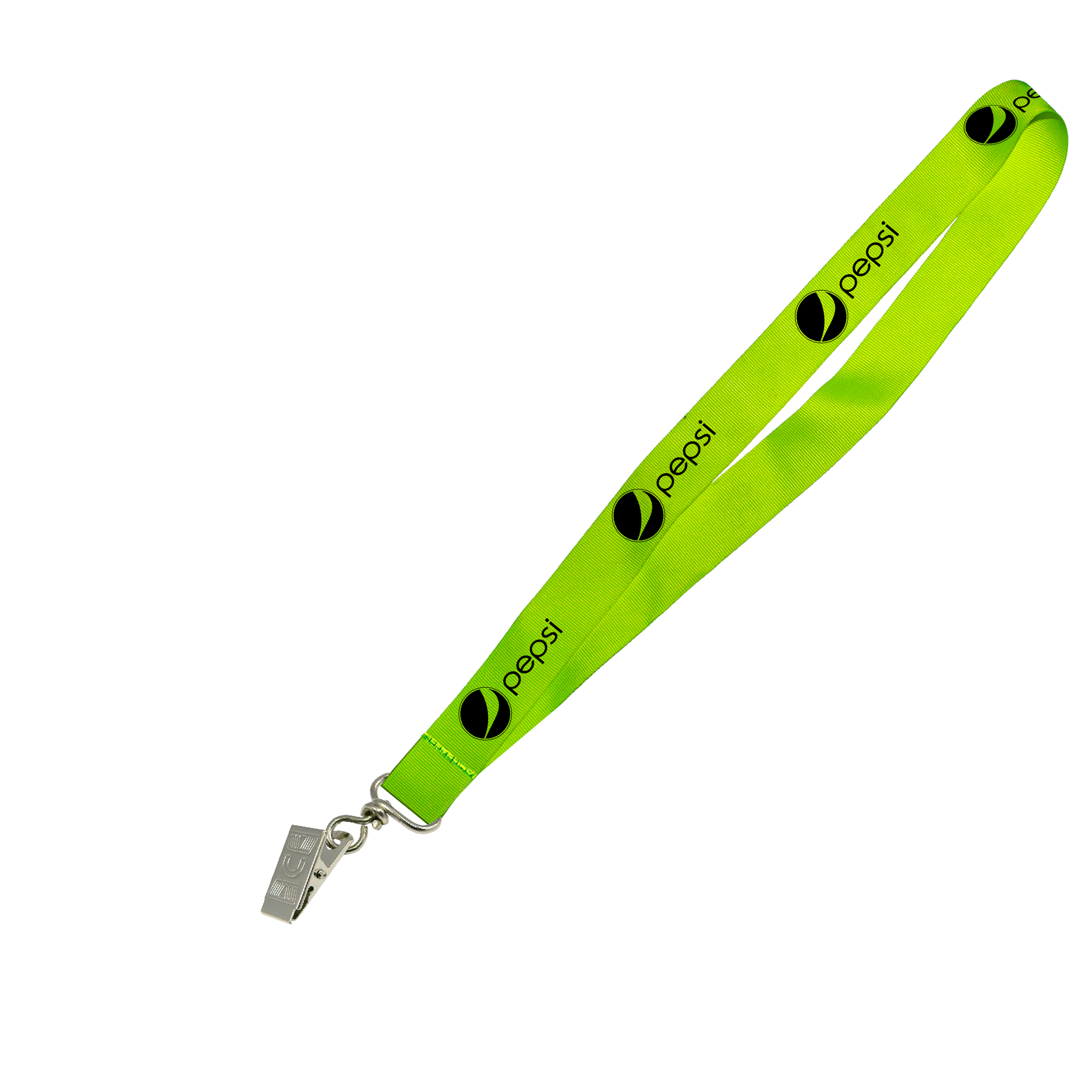 Hi-Viz Lanyard Black Sublimation Print S/Sided with Crocodile Clip