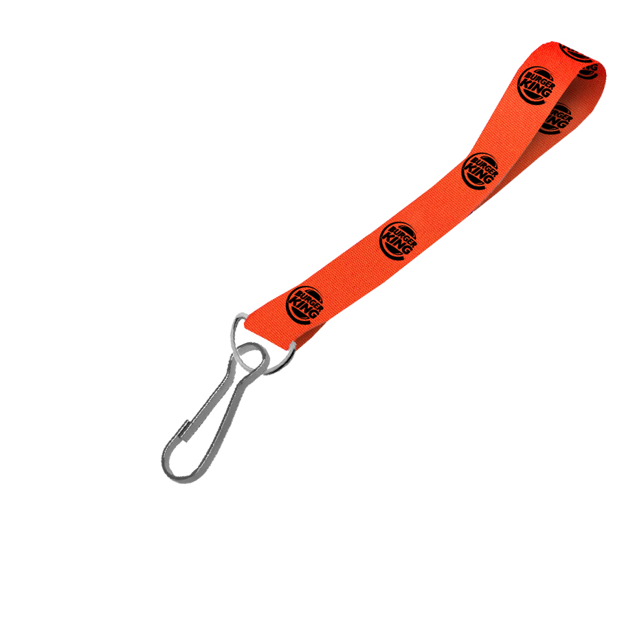 Hi-Viz Wrist Phone Strap Black Sublimation Print D/Sided with Swivel Hook